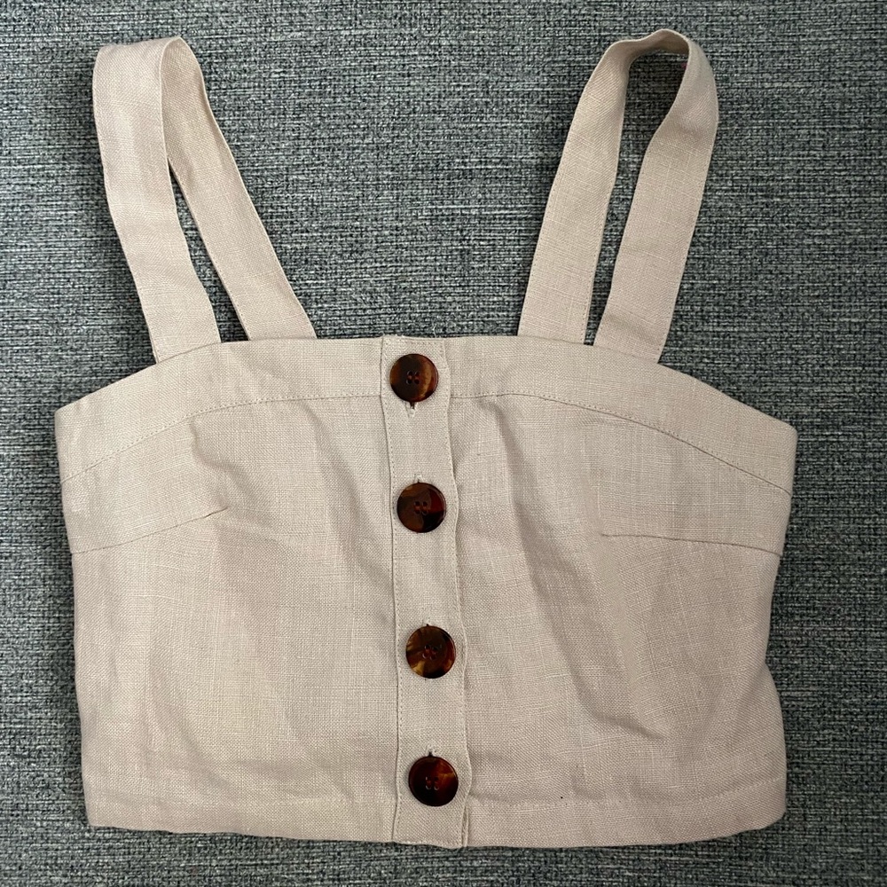 Maurie & Eve Linen Corset Crop Top
